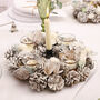White Christmas Candle Table Centrepiece, thumbnail 1 of 4