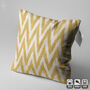 Yellow Zig Zag Hand Woven Ikat Cushion Cover, thumbnail 3 of 7