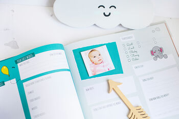 New Baby Record Book And Milestone Cards Gift Set, 6 of 12