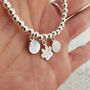 Sterling Silver Personalised Dog Paw Charm Stretch Bracelet, thumbnail 4 of 11