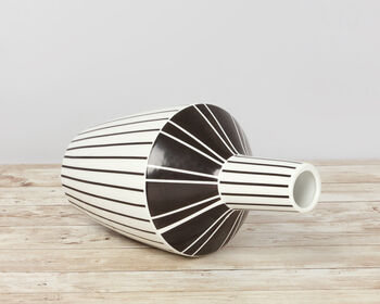 G Decor Lagos Black White Stripe Abstract Pattern Vase, 7 of 7