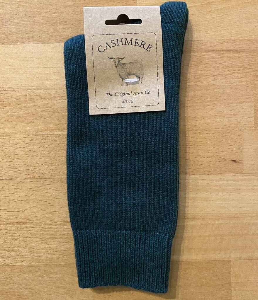 Mens Cashmere Blend Socks Forest Green By Lily King