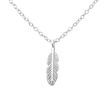 Remembrance Sterling Silver Feather Necklace, 5 of 10