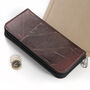 Vegan Teak Leaf Leather Ladies Zip Wallet, thumbnail 7 of 8