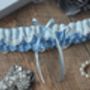 'Iris' Elasticated Blue Bridal Garter, thumbnail 3 of 4