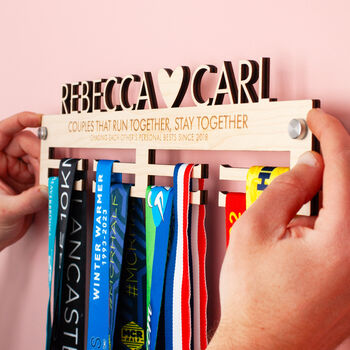 Personalised Couples Medal Hanger, 2 of 5
