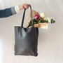 Dark Grey Soft Leather Tote Shopper, thumbnail 6 of 12
