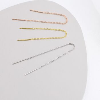 Sterling Silver Ear Threader Various Length Options, 3 of 9