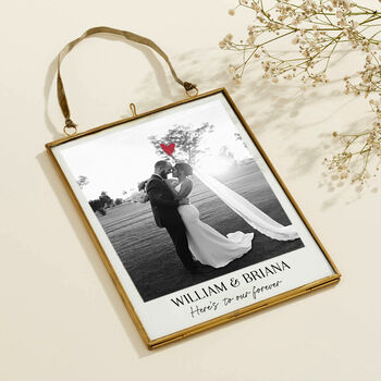 Personalised Wedding Photo With Hand Stitched Heart, 2 of 3