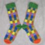 Colourful Check Mid Calf Length Socks, thumbnail 1 of 3