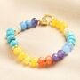 Magnetic Multicoloured Beaded Bracelet In Gold, thumbnail 1 of 3