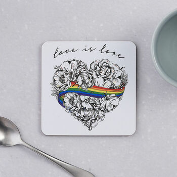 Love Is Love Single Coaster, Gay Pride Supporting Lgbt, 4 of 6