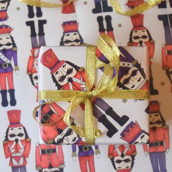 Nutcracker Christmas Gift Wrapping Paper Set, 2 of 6