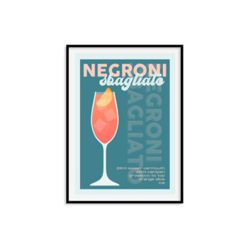 Negroni Sbagliato Cocktail Print, 4 of 10