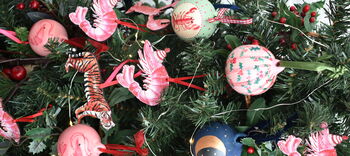 Hand Painted Ceramic Pink Holly Bauble, 3 of 6