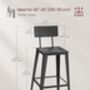 Bar Stool Set Bar Chairs With Backrest, thumbnail 2 of 9