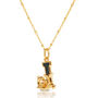 Gold Plated J Initial Necklace With Green Marble, thumbnail 2 of 6