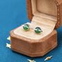 Genuine Jade Crystal Planet Stud Earrings, thumbnail 1 of 12