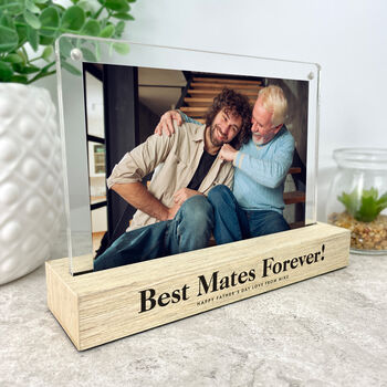 Personalised Any Message Bold Text Wooden Base 6x4' Photo Frame, 2 of 8