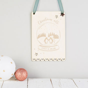 Personalised Snow Globe Christmas Sign, 2 of 4