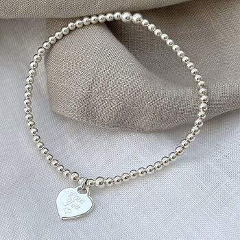 Silver Love You Heart Bracelet, 3 of 4