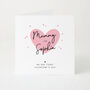 Personalised First Valentine’s Day Card For Mummy From Baby Son, Blue Heart Design, Minimalist Keepsake Card, thumbnail 2 of 5