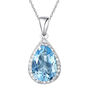 Blue Topaz 925 Sterling Silver Pear Drop Necklace, thumbnail 3 of 5