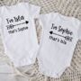 Personalised Twin Baby Gift Set | Matching Twin Clothes, thumbnail 5 of 12