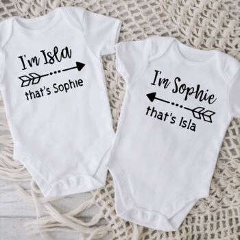 Personalised Twin Baby Gift Set | Matching Twin Clothes, 5 of 12