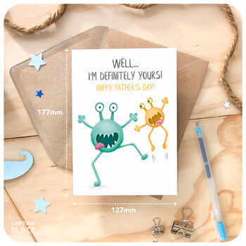 Funny Monsters Happy Father's Day Dad Card, 2 of 6
