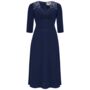 Veronica Dress In French Navy 1940s Vintage Style Dress, thumbnail 1 of 2