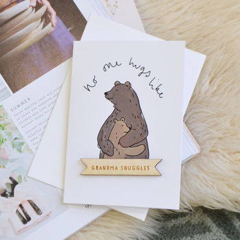 Personalised Bear Hug Family New Baby Card, 4 of 8