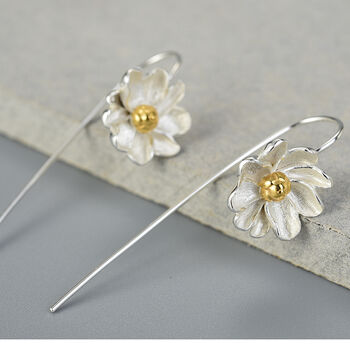 Sterling Silver Jasmine Flower Earrings, 5 of 6