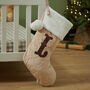 Personalised Oatmeal Velvet Initial Gift Stocking, thumbnail 1 of 4