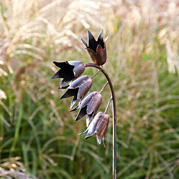 Recycled Metal Bluebell Garden Stake, 3 of 4