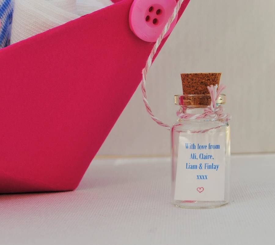 Christening Baptism Naming Day Paper Boat Keepsake Card By The Little