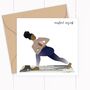 Revolved Crescent Yoga Pose Greeting Card, thumbnail 1 of 3