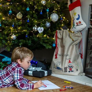 Personalised Christmas Santa Sack With Child's Drawing, 3 of 9
