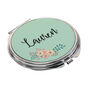 Personalised Name Green Floral Round Compact Mirror, thumbnail 6 of 6