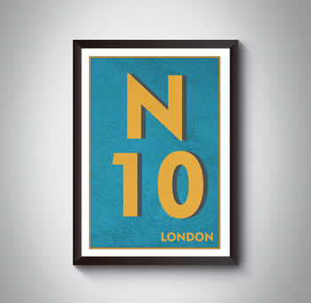 N10 Muswell Hill London Postcode Typography Print, 6 of 11