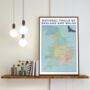 National Trails Of England And Wales Map Art Print, thumbnail 4 of 8