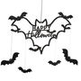 Black Wood Bat Halloween Wreath, thumbnail 2 of 3