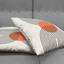 Bauhaus Inspired Abstract Geometric Cushion Cover In Orange And Black, thumbnail 11 of 12