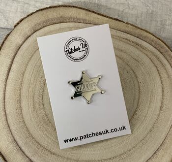 Sheriff Badge Metal Pin Badge, 2 of 3