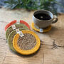 Respiin Set Of Six Seagrass And Jute Coasters Brights, thumbnail 1 of 11