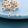 Mismatched Stethoscope And Heartbeat Stud Earrings In Sterling Silver, thumbnail 4 of 10