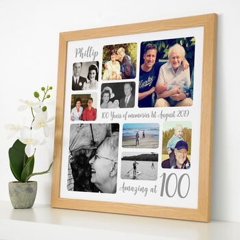 Personalised 100th Birthday Square Photo Collage, 8 of 11