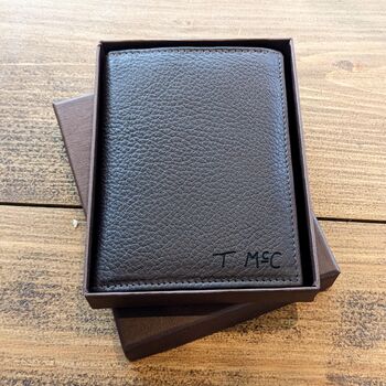 Personalised Men's Leather Wallet With Coin Pocket, 10 of 12