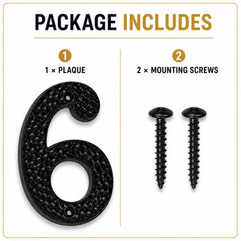 Black Brass Door Number Six Plaque, 3 of 8
