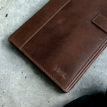Personalised Vintage Leather Travel Wallet, 9 of 12